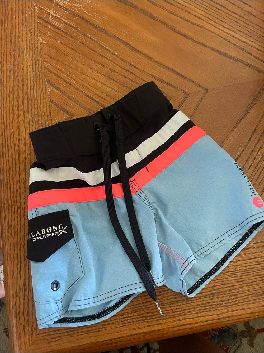 Billabong Black Swim Shorts with Blue Lining